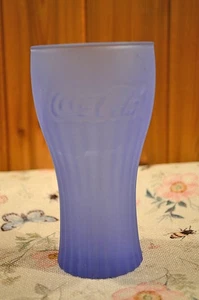 McDonalds Purple Frosted Glass Coca Cola Glass - Picture 1 of 3