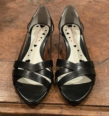 Sandalias chinas de lavandería 6 negras punta abierta sin cordones ¡PERFECTO ESTADO! Foto 1 de 4