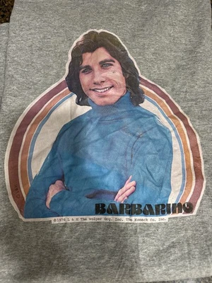 fruit of the loom vtg 1976 pic of  John Travolta barbarino on gray tee 2xl - Image 1 of 4