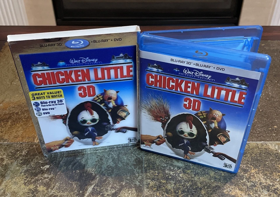 Chicken Little 3D Bluray/DVD w/ Lenticular Slipcover RARE OOP Out Of Production - Image 1 of 4