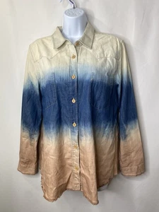 Free People Dip Dye Womens Size Large Fringed Southwestern Boho County Girl Fall - Picture 1 of 13