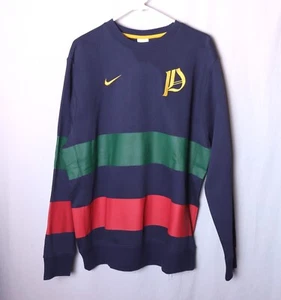 Neu Herren Nike Portugal Gr. L Blau Pullover Fleece Sweatshirt Gestreift - Bild 1 von 5