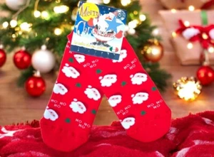 Natale calzino antiscivolo Babbo Natale donna ragazza/ragazzo unisex rosso 35/40 - Foto 1 di 2