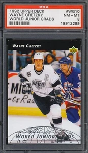 PSA 8 NM-MT 1992-93 Upper Deck World Junior Grad #WG10 Wayne Gretzky Kings - Bild 1 von 2