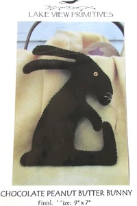 Lake View Primitive Craft Pattern  Chocolate Bunny Rabbit stuffed plushie - Picture 1 of 1