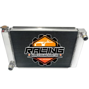 Polished Aluminum Radiator For 19" x 27" x 3" Universal Racing Ford/Mopar 2-ROW - Picture 1 of 4