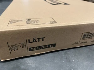 Ikea LATT LÄTT Children's table and 2 chairs, white/pine - NEW - Picture 1 of 3