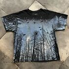 Y2K Tony Hawk T-shirt Rare Dark Forest All Over Print Skater Tee Black Mens XL