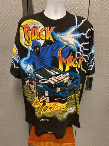 NOS Rusty Wallace/Miller #2 “Black Magic” Vintage AOP Nascar Shirt (XXL) 10/10 Cover