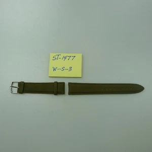 US Army Watch Strap, Khaki Fabric /  Leather with Clasp - Picture 1 of 3