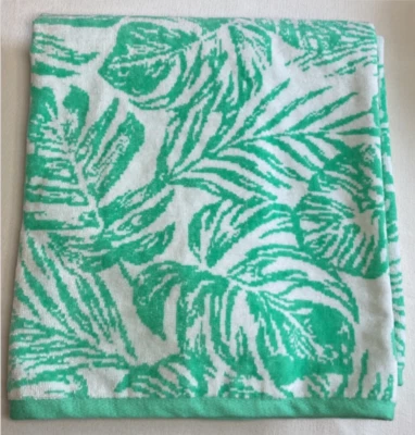 TOMMY BAHAMA BEACH TOWEL BANANA LEAF TURQUOISE 36 X 68 NWT - Image 1 of 2