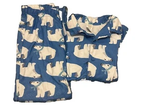 Gymboree Christmas Pajamas Polar Bear Size 7-8 Fall 16 Line Blue - Picture 1 of 8