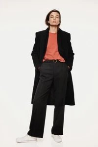 Zara NWT Into The Classics Black Hidden Pinstripe Straight Leg Trouser Pants S - Picture 1 of 9
