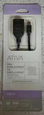 Ativa Mini Displayport to Displayport Adaptor. Video, Heavy Duty - Image 1 of 3
