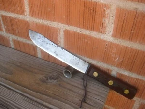 Cuchillo de carnicero de carbono vintage de 8" de la década de 1940 ** UNIVERSAL *** EE. UU. - Imagen 1 de 11
