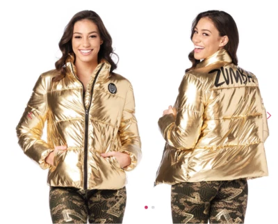 Chaqueta acolchada metálica Zumba nueva con etiquetas - dorada - XS Foto 1 de 2