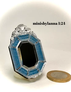 1:24 Dollhouse miniature Venetian classic beveled wall mirror - half scale - Picture 1 of 11