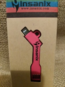 Insanix Pink Key Ring USB Cable Charge and Sync I..PHONE from a Usb Port. - Picture 1 of 3
