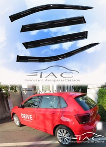 Chrome Trim Side Window Visor Deflector For Volkswagen POLO 18-on MK6 Hatchback - Picture 1 of 8