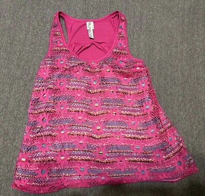 GIRLS SMALL TANK TOP PINK FLORAL RANSOM BRAND - Image 1 of 4
