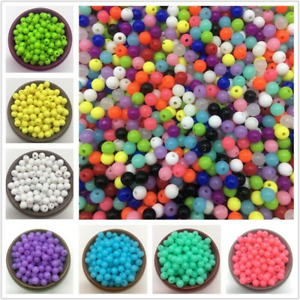 6Mm 8Mm 10Mm Beads Acrylic round Spacer Loose Beads DIY Jewelry Making 250 pcs