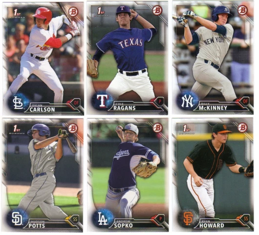  2016 Bowman Draft Baseball - Prospect Base Paper Cards - Choose From #'s 1-200 - Image 1 of 1