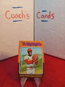 1975 Topps '74 Highlights Bob Gibson #3 St. Louis Cardinals Hof