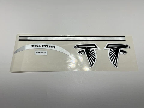 Atlanta Falcons Metallic Black & Silver Mini Football Helmet Decal Set Cover