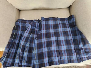 Land's End Girls "French Blue Plaid" Box Pleat Skirt ..SIZE 12.. - Picture 1 of 1