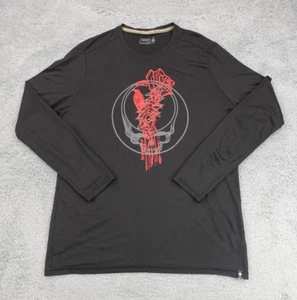 Smartwool Grateful Dead Shirt Mens Large Black Merino Sport Base Layer 150 Logo - Picture 1 of 14