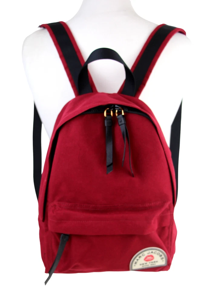 Marc by Marc Jacobs NY ROJO ALGODÓN LONA MOCHILA BOLSO DE HOMBRO BOLSO DE MANO MONEDERO Foto 1 de 4