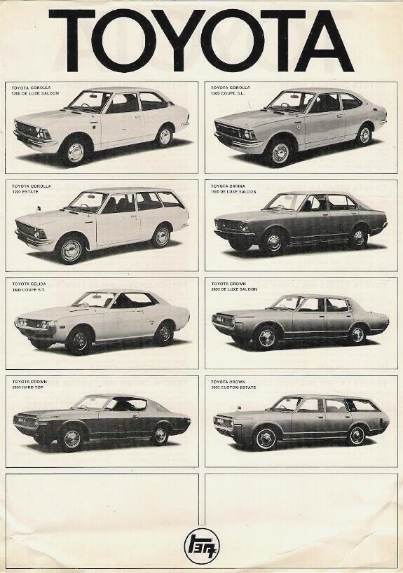 Toyota Range 1971-72 UK Single Sheet Brochure Corolla Carina Celica Crown - Image 1 of 1