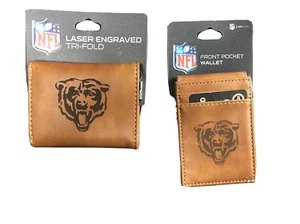 BILLETERA Chicago Bears Grabada con Láser Cuero Sintético Triple O Bolsillo Frontal - Imagen 1 de 13