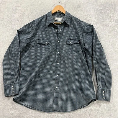 Camisa Wrangler Wrancher Para Hombres XL Perla A Presión Western Rodeo Geométrica Vaquero De Colección 90 Foto 1 de 4