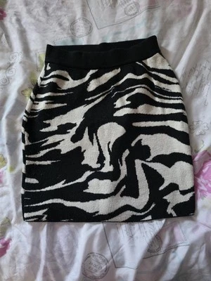 H&M black Zebra Print Mini Skirt Size XS - Image 1 of 2
