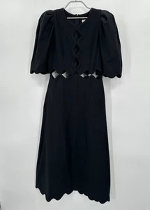 Vestido Sea New York Negro Leona Manga Corta Talla 4 (Pequeño) Manga Abullonada Festoneado - Imagen 1 de 14