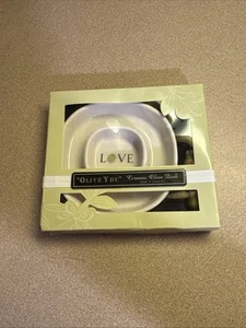 Kate Aspen "Olive You" Ceramic Olive Dish 4.5" with Spreader - Factory Sealed - Picture 1 of 4