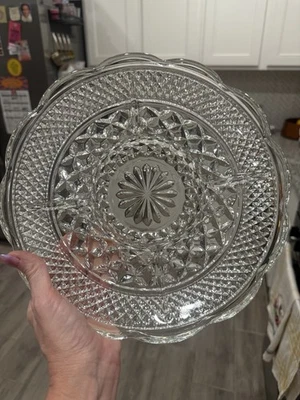 "De colección Anchor Hocking Wexford 11"" 5 secciones plato de relé dividido vidrio transparente" Foto 1 de 4