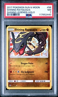 2017 POKEMON SHINING LEGENDS SHINING RAYQUAZA #56 HOLO PSA 7 NM #117652440 - Image 1 of 2