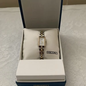 Seiko Women’s Solar Watch Gold And Silver Tone With Crystal - Picture 1 of 4