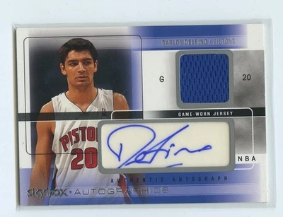 2004-05 Skybox Autographics Carlos Delfino Jersey Auto Detroit Pistons Argentina - Image 1 of 2