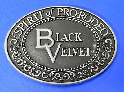 Spirit of Pro Rodeo Black Velvet Blended Canadian Whiskey 1975 Belt Buckle - Image 1 of 4