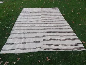 Vintage Striped Turkish Hemp Kilim Rug * Dining Room Carpet 9'2'' x 12'6'' - Picture 1 of 12