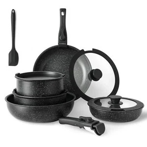 Nonstick Cookware Pots and Pans Set Induction Cookware with Detachable Handle - Picture 1 of 7