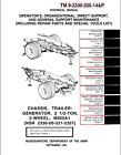 272 pg. CHASSIS TRAILER GENERATOR 2 1/2-TON 2-WHEEL M200A1 Operator Manual on CD