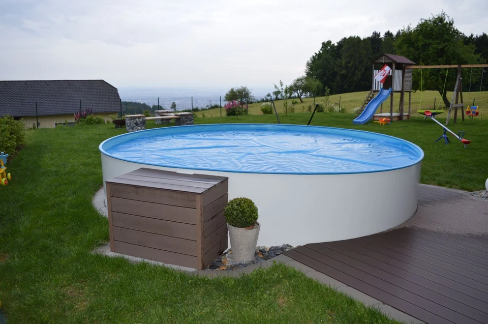 Stahlwandpool 3,66 x 1,20 m Rundpool Stahlwand mit Folie Skimmer Düse Handlauf - Bild 1 von 1