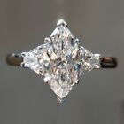 Wedding Ring Solid 950 Platinum 1.12 Ct IGI GIA Lab Created Marquise Diamond