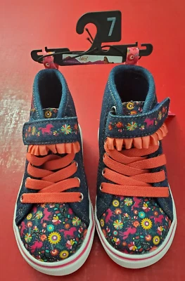 Zapatos para niñas pequeñas talla 7 Top alto SPIRIT UNTAMED Denim Azul DreamWorks NUEVO Foto 1 de 4
