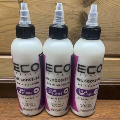 3 Bottles Eco Style Color Brilliance boosters mix in oil serum 4oz color protect - Image 1 of 3