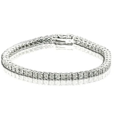 Unisex Tennis Bracelet With Diamonds in Sterling Silver 1/4 Carats 7 Inches  - Image 1 of 3